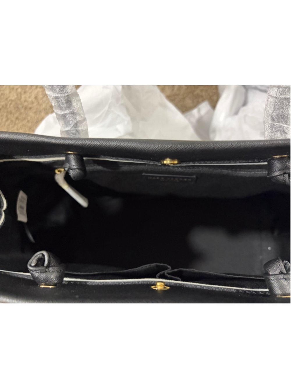 NWT Marc Jacobs Logo Shopper East-West Tote Bag in Black - Picture 4 of 13